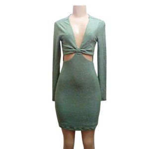 NWT Women's Long Sleeve Cut Out Lurex Bodycon Dress - Wild Fable - XS/S/M/L/XL